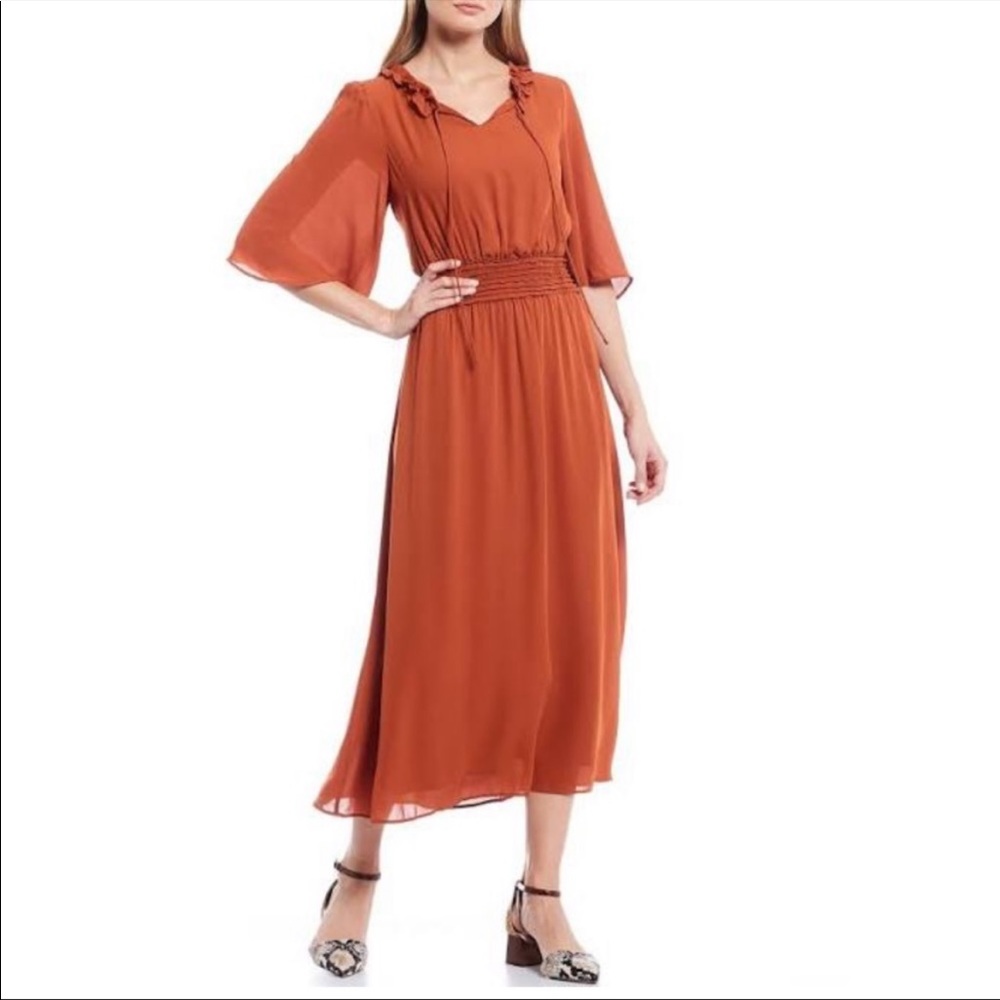 Gibson Latimer Ruffled Midi Dress